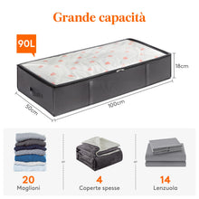 Carica l'immagine nel visualizzatore di Gallery, Lifewit Confezione da 4 Contenitori Portaoggetti Sottoletto per Coperte con Maniglia Rinforzata, Organizer per Piumoni, 