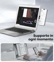 Carica l'immagine nel visualizzatore di Gallery, CloudValley Supporto regolabile per laptop, supporto magnetico per telefono, in alluminio, sottile, per monitor del comp