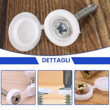 Carica l'immagine nel visualizzatore di Gallery, EIHI 60 Pezzi Tappi Coprivite Incernierato in Plastica, Copri Viti, Tappi A Vite Piega per Numero 6/8 Viti, Ripiegabile 