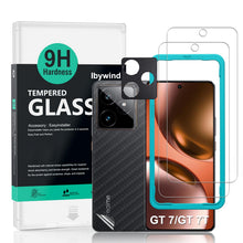 Carica l'immagine nel visualizzatore di Gallery, Ibywind Vetro Temperato per Realme GT 7/GT 7T 5G,2 Pezzi Durezza 9H PellicolaProtettiva con Protezione Fotocamera,Facile