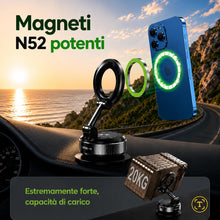 Carica l'immagine nel visualizzatore di Gallery, Porta cellulare Auto Magnetico, Supporto telefono Auto Compatibile con Magsafe, Rotazione 360°, Magnete N52 Ultra Forte,