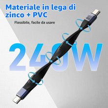 Carica l'immagine nel visualizzatore di Gallery, 240W Cavo USB C to USB C Compatibile con Thunderbolt 3/4, 40Gbps/48V5A/8K@60Hz USB4.0 C PD Ricarica Rapida Cavo USB Type