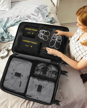 Carica l'immagine nel visualizzatore di Gallery, BillyBath Set di organizer per valigie, 8 in 1, organizer da viaggio, per vestiti, scarpe, cosmetici, colore grigio