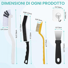 Carica l'immagine nel visualizzatore di Gallery, Spazzola per la pulizia,12 pezzi Kit Spazzola Pulizia Fessure Delle Fessure Con Setole Dure,Spazzola Multifunzionale Per
