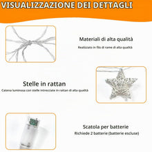 Carica l'immagine nel visualizzatore di Gallery, Stringa Di Rattan Stella,Catena Luminosa Decorativa in Rattan,LED Catena Luminosa,Luci Esterno Natale,per Natale Matrimo