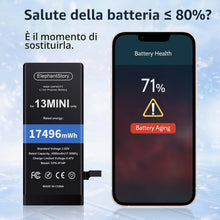 Carica l'immagine nel visualizzatore di Gallery, Elephantstory Batteria per Phone 13 Mini, 4580mAh e Kit di Riparazione