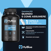 Carica l'immagine nel visualizzatore di Gallery, HyBlue Coenzima Q10 Ubichinolo 100 mg 240 cps, 100% Vegano, 8 Mesi