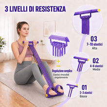 Carica l'immagine nel visualizzatore di Gallery, Elastico per Esercizi 3 in 1, Elastico Fitness con 10 Tubi Rimovibili