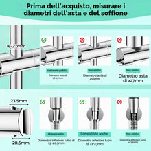 Carica l'immagine nel visualizzatore di Gallery, Alyvisun Universale Supporto Soffione Doccia con 2 Ganci