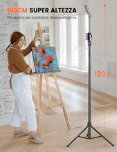 Carica l'immagine nel visualizzatore di Gallery, 180cm Treppiede Smartphone, Stabile &amp; Estensibile Treppiedi Cellulare con Telecomando Senza Fili e Supporto Telefonico, 