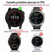Carica l'immagine nel visualizzatore di Gallery, Diruite 4-Pezzi per Garmin Fenix 7X / 7X Sapphire Solar 51mm Custodia Protettiva+Vetro Temperato Pellicola Protettiva, T