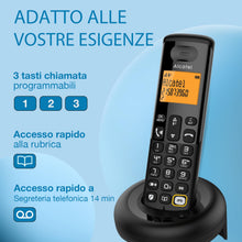 Carica l'immagine nel visualizzatore di Gallery, ALCATEL E260 S. Voice - Telefono fisso cordless DECT con segreteria - Design compatto - Grande display retroilluminato -