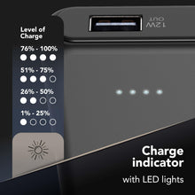Carica l'immagine nel visualizzatore di Gallery, Cellularline Power Bank 5000 mAh con USB-C In/Out + 2 Porte USB-A - Ricarica Multipla e LED Indicatore - Nero