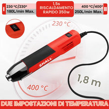 Carica l'immagine nel visualizzatore di Gallery, SHALL Mini set di pistole termiche, pistola termica portatile, supporto pieghevole, 2 impostazioni di temperatura 230°C/