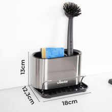 Carica l'immagine nel visualizzatore di Gallery, Vileda Organizer per Lavello in Acciaio Inox con Portaspugne - Pratico Supporto per Spugne, Spazzole e Dispenser di Sapone - Organizer per Lavello da Cucina - Portaspugna per Lavello della Cucina