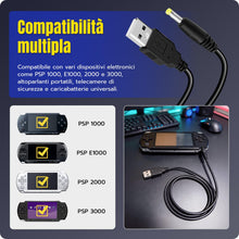 Carica l'immagine nel visualizzatore di Gallery, Wigearss Cavo USB-A di Ricarica per PSP 1000/2000/3000/E1000, 1 Metro, Nero