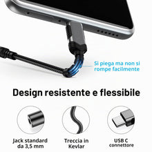 Carica l'immagine nel visualizzatore di Gallery, Adattatore USB C Jack 3.5 MM per Samsung Galaxy A16 A17 A37 A27 A57 A56 S26