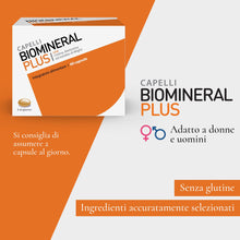 Carica l'immagine nel visualizzatore di Gallery, Biomineral Plus Capelli, 60 Compresse, Integratore per Capelli con Cistina, Metionina, Biotina ed estratto di Miglio
