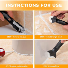 Carica l'immagine nel visualizzatore di Gallery, 3 in 1 Raschietto Spatola per Silicone Raschietto, LINKINNO Strumenti per Calafataggio Rimozione Tira del Silicone per S