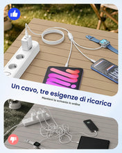 Carica l'immagine nel visualizzatore di Gallery, RAVIAD 3 in 1 Caricatore Apple Watch per Apple Watch, USB C, Lightning 1.2M