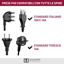 Carica l'immagine nel visualizzatore di Gallery, Electraline 22108 Multipresa da incasso Quadra 4 Posti Universali P40, compatibile con tutte le scatole da incasso 3 e 4