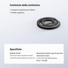 Carica l'immagine nel visualizzatore di Gallery, NEEWER Impugnatura Smartphone Magnetica, Supporto Telefono ad Anello Magnetico Bifacciale, Porta Cellulare Pieghevole Co