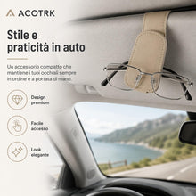 Carica l'immagine nel visualizzatore di Gallery, Porta Occhiali Auto, Portaocchiali da Sole per Aletta Parasole con Clip, Supporto per Occhiali da Vista, Biglietti, Cart