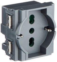 Carica l'immagine nel visualizzatore di Gallery, Vimar 0R16211 Idea presa universale, 2 moduli, 2P + T 16A, grigio