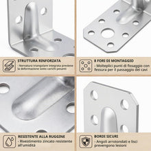 Carica l'immagine nel visualizzatore di Gallery, 20 Staffe Angolari 90°, Staffe a L Heavy Duty, 50×50×35 mm, con Viti