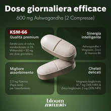 Carica l'immagine nel visualizzatore di Gallery, Ashwagandha Capsule Alta Dose KSM-66, 130 Compresse, 600 mg al Giorno