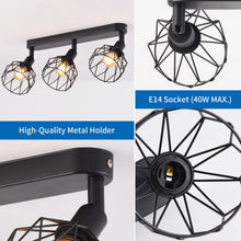 Carica l'immagine nel visualizzatore di Gallery, ANWIO Faretti LED Soffitto Regolabili Base Rettangolare,Faretti da Parete con 3 Lampadine LED Attacco E14,Plafoniera Par