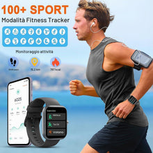 Carica l'immagine nel visualizzatore di Gallery, Nuovo Smartwatch Uomo Donna, 100+ Sportive Fitness Tracker con Sonno Contapassi Cardiofrequenzimetro, 1.96" Smartwatch c