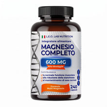 Carica l'immagine nel visualizzatore di Gallery, Magnesio Completo 600mg 240 Capsule - Magnesio Complex 5 in 1 per la Normale Funzione Muscolare e alla Riduzione della S
