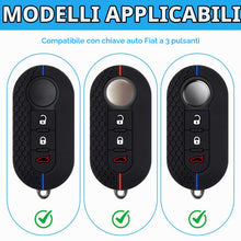 Carica l'immagine nel visualizzatore di Gallery, 2 Pezzi Cover Chiavi per Fiat 500, Guscio Chiave in Silicone con 3 Tasti per Fiat 500 500L Panda Punto Qubo Lancia Ypsil