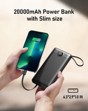 Carica l'immagine nel visualizzatore di Gallery, VEEKTOMX Power Bank 20000mAh Powerbank con Cavi Integrati, Sicuro in Aereo