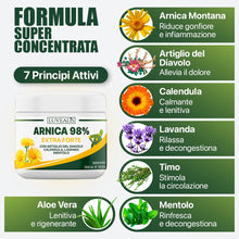 Carica l'immagine nel visualizzatore di Gallery, Arnica Gel Forte 98% Arnica per Cavalli Uso Umano Con Artiglio del Diavolo