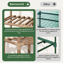 Carica l'immagine nel visualizzatore di Gallery, Bamworld Serra da Balcone, Mini Serra 3 Ripiani con Copertura in PE, Struttura in Eucalipto per Terrazzo e Balcone, Serr