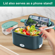 Carica l'immagine nel visualizzatore di Gallery, Lunch Box Elettrico Portatile Scaldavivande per Auto Camion e Ufficio 4 in 1 12V/24V/220V~240V 1.5L 60W Porta Pranzo in 