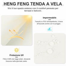Carica l'immagine nel visualizzatore di Gallery, HENG FENG Tenda a Vela Triangolare 3x3x4,25m, Beige