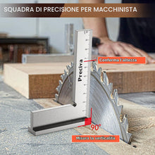 Carica l'immagine nel visualizzatore di Gallery, Squadra da Carpentiere Preciva - Goniometro quadrato di precisione, 90 gradi, con scala graduata, strumento di misurazio