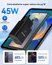 Carica l'immagine nel visualizzatore di Gallery, 45W Caricabatterie USB C con Cavo per Samsung S26/S25/S24/S23/S22/S21/S20 Ultra/Note 20/10, Caricatore Rapido USBC con C