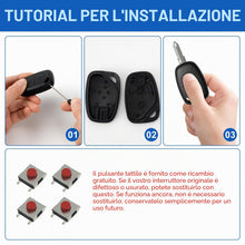 Carica l'immagine nel visualizzatore di Gallery, 2 custodie chiave 2 pulsanti compatibili per Renault Kangoo Master Traffico Opel Vauxhall Vivaro Nissan Primastar – con 