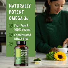 Carica l'immagine nel visualizzatore di Gallery, VEGAGENO Omega 3 Vegan – Olio di alghe 2000 mg di origine vegetale con 600 mg di DHA e 300 mg di EPA per dose giornalier