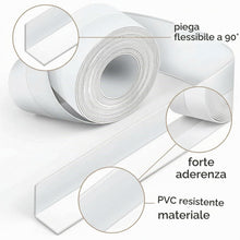 Carica l'immagine nel visualizzatore di Gallery, Nastro Sigillante Impermeabile In Silicone Antimuffa, Profilo Autoadesivo Per Bagno E Cucina, Bianco, Larghezza 22Mm, Lu