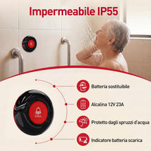 Carica l'immagine nel visualizzatore di Gallery, CallToU Salvavita Anziani Campanello Anziani Pulsante IP55 Chiamata 1‑Tasto