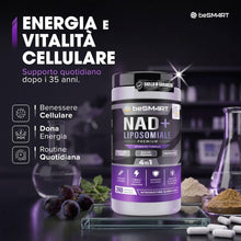 Carica l'immagine nel visualizzatore di Gallery, NAD+ Liposomiale 4 in 1, 240 Capsule Vegetali – Con Nicotinamide Riboside Cloruro, Quercetina Fitosoma e Trans-Resveratr