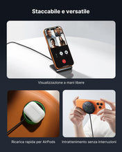Carica l'immagine nel visualizzatore di Gallery, INIU 2 in 1 Rimovibile Caricatore Wireless, Qi2 15W Base di Ricarica Rapida