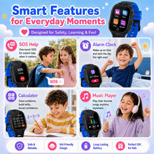 Carica l'immagine nel visualizzatore di Gallery, Smartwatch Bambini con Chiamate SOS 24 Giochi e Fotocamera Modalità Classe
