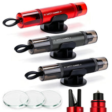 Carica l'immagine nel visualizzatore di Gallery, 3 Pezzi Martello Sicurezza Auto, Strumento Fuga 2 in 1 Tagliacintura &amp; Rompivetro, Rompivetro Portatile, Kit Sicurezza A