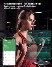 Carica l'immagine nel visualizzatore di Gallery, Bilancia Intelligente Impedenziometrica Bluetooth con App, Bilancia Digitale Smart per Grasso Corporeo, BMI, Peso, Massa